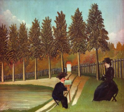 The Painter and His Wife by Henri Rousseau